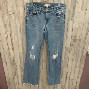 Lucky Brand Light Wash Sweet Mid Rise Flare Distressed Jeans Womens Size 6/28